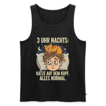 KaterKopf – Trois heures du matin - Débardeur bio Premium Homme - noir - Devant - Michal (187cm)