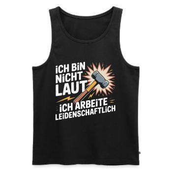 Leidenschaft statt Lärm – Hammer Motiv - Männer Premium Bio Tank Top - Schwarz - Vorne - AI Model Male 178 light (178cm)