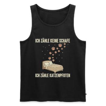 I Count Cat Paws Bed Decor - Men's Premium Organic Tank Top - black - Front - AI Model Male 178 light (178cm)
