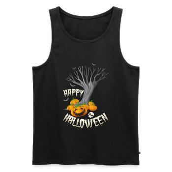 Halloween Jack-o-Lanterns Farm - Men's Premium Organic Tank Top - black - Front - AI Model Male 178 light (178cm)