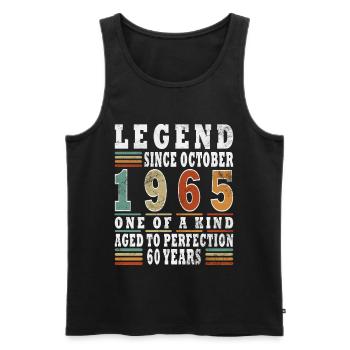 Born in October 1965 - Gift Vintage - Men's Premium Organic Tank Top - black - Front - Michal (187cm)