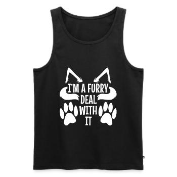 I'm A Furry Deal With It - Männer Premium Bio Tank Top - Schwarz - Vorne - AI Model Male 178 light (178cm)