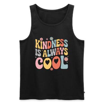 Kindness Is Always Cool Flowers Hearts - Men's Premium Organic Tank Top - black - Front - Michal (187cm)