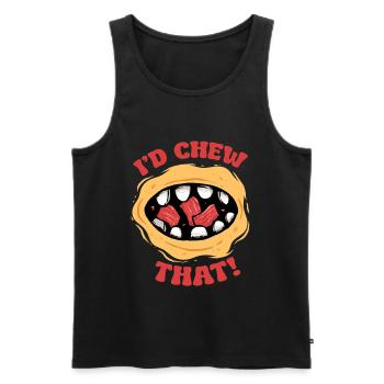 Beef Jerky Dried Meat Biltong I'd Chew That - Men's Premium Organic Tank Top - black - Front - AI Model Male 178 light (178cm)