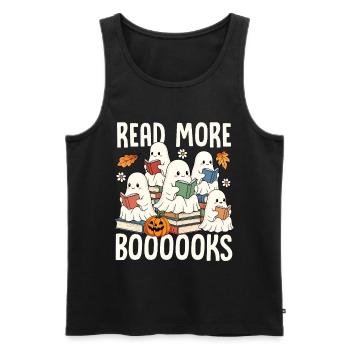 Reading Ghosts Halloween Books - Men's Premium Organic Tank Top - black - Front - AI Model Male 178 light (178cm)