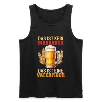 Vatertag DAS IST KEIN BIERBAUCH DAS IST VATERFIGUR - Männer Premium Bio Tank Top - Schwarz - Vorne - Michal (187cm)