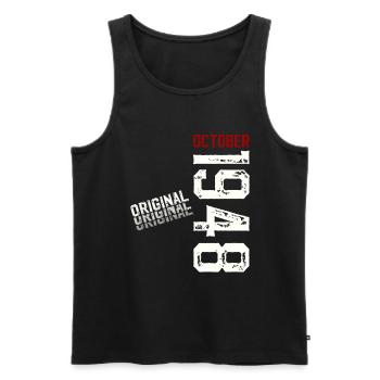 77th Birthday Original October 1948 - Men's Premium Organic Tank Top - black - Front - Michal (187cm)