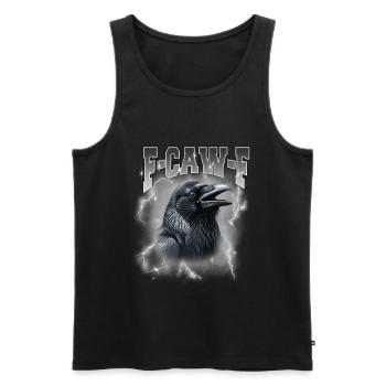 F-Caw-E Raven Storm Graphic - Men's Premium Organic Tank Top - black - Front - AI Model Male 178 light (178cm)