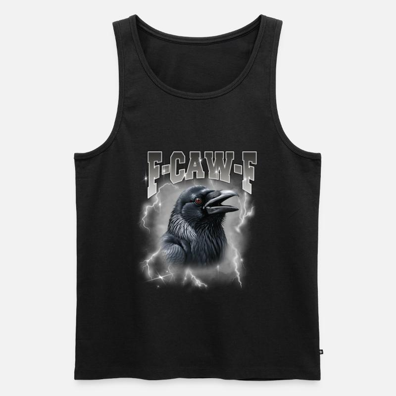 F-Caw-E Rabensturm Graphik - Männer Premium Bio Tank Top - Schwarz