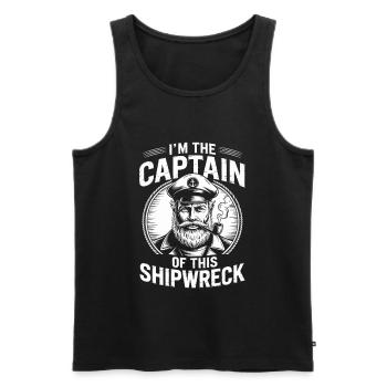Captain of the shipwreck - Men's Premium Organic Tank Top - black - Front - AI Model Male 178 light (178cm)