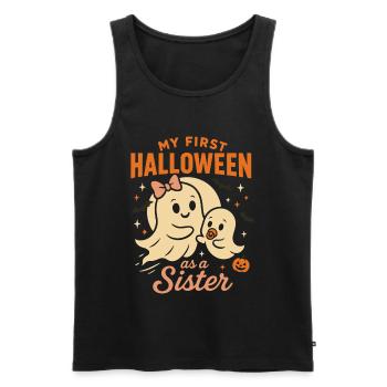 My First Halloween As A Sister Ghost Design - Men's Premium Organic Tank Top - black - Front - AI Model Male 178 light (178cm)