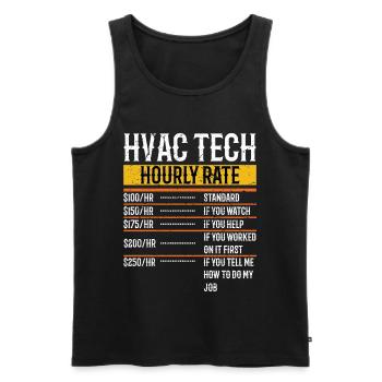 Funny HVAC Technician hourly rate Accounting CP - Men's Premium Organic Tank Top - black - Front - Michal (187cm)