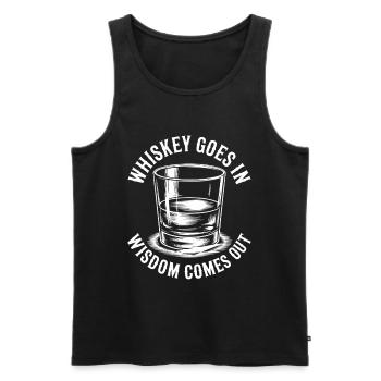 Whiskey Goes In Wisdom Comes Out - Männer Premium Bio Tank Top - Schwarz - Vorne - Michal (187cm)