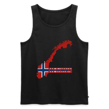 Norvège Vacances Nature Cadeau - Débardeur bio Premium Homme - noir - Devant - AI Model Male 178 light (178cm)