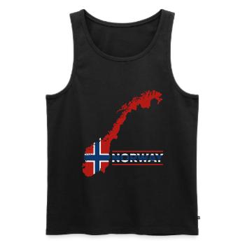 Norvège Vacances Nature Cadeau - Débardeur bio Premium Homme - noir - Devant - AI Model Male 178 light (178cm)