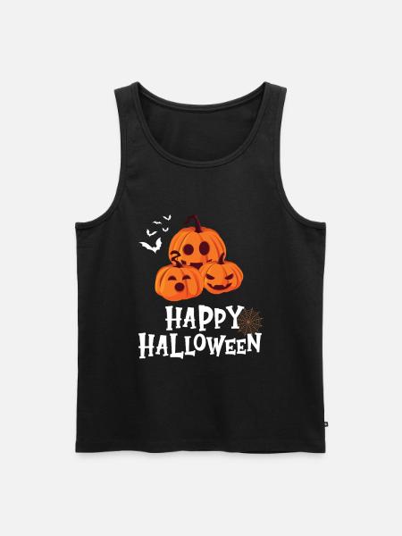 Friendly Pumpkin - Happy Halloween - Men's Premium Organic Tank Top - black