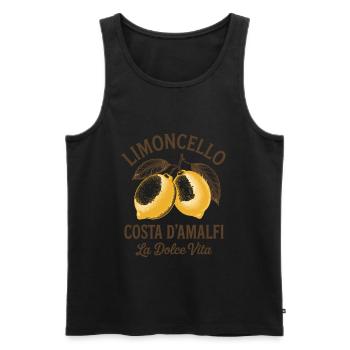 Limoncello Costa d’Amalfi La Dolce Vita - Débardeur bio Premium Homme - noir - Devant - AI Model Male 178 light (178cm)