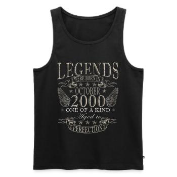 Born October 2000 | Birthday October 2000 - Men's Premium Organic Tank Top - black - Front - Michal (187cm)