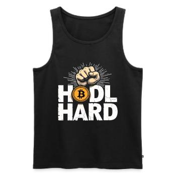Btc Bitcoin HARD – Bitcoin Crypto - Men's Premium Organic Tank Top - black - Front - AI Model Male 178 light (178cm)