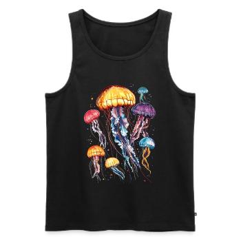 Qualle Jellyfish Feuerqualle Medusa Süße Quallen - Männer Premium Bio Tank Top - Schwarz - Vorne - AI Model Male 178 light (178cm)