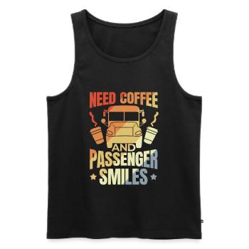 Need Coffee and Passenger Smiles - Men's Premium Organic Tank Top - black - Front - AI Model Male 178 light (178cm)