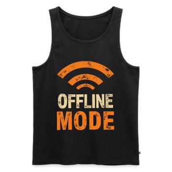Finally in the dead zone – offline mode - Men's Premium Organic Tank Top - black - Front - AI Model Male 178 light (178cm)
