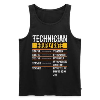 Technician Hourly Rate Maintenance Technician Tech - Men's Premium Organic Tank Top - black - Front - AI Model Male 178 light (178cm)