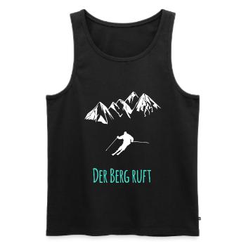 Skifahren - Der Berg ruft - Männer Premium Bio Tank Top - Schwarz - Vorne - AI Model Male 178 light (178cm)