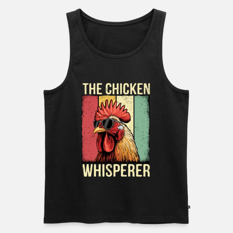 The Chicken Whisperer Retro Tee - Männer Premium Bio Tank Top - Schwarz