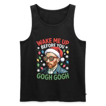 Gogh Xmas Portrait Stil mit Witz - Männer Premium Bio Tank Top - Schwarz - Vorne - AI Model Male 178 light (178cm)