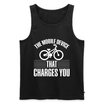 Fahrrad Stromwitz Cycling Shirt Funny Bicycle Tee - Men's Premium Organic Tank Top - black - Front - AI Model Male 178 light (178cm)