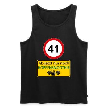 41 Ab jetzt nur noch Hopfensmoothie - Männer Premium Bio Tank Top - Schwarz - Vorne - Michal (187cm)