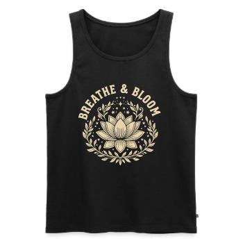 Blühen und Wachsen Lotusblume Botanisches Design - Männer Premium Bio Tank Top - Schwarz - Vorne - AI Model Male 178 light (178cm)