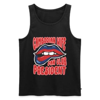 Cambodge Épouse cambodgienne cambodgienne Fan Club - Débardeur bio Premium Homme - noir - Devant - AI Model Male 178 light (178cm)