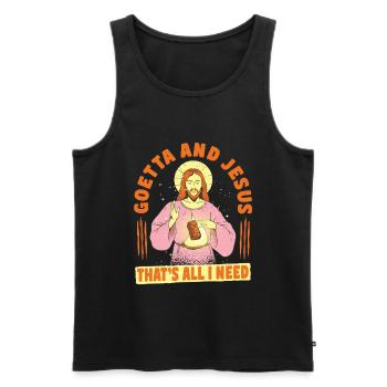 Goetta Wurst Goetta And Jesus That's All I Need - Men's Premium Organic Tank Top - black - Front - AI Model Male 178 light (178cm)