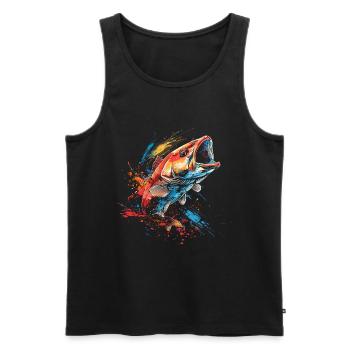 Fish Paint Blobs - Men's Premium Organic Tank Top - black - Front - AI Model Male 178 light (178cm)