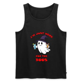 Just Here For The Boos - Funny Halloween Party - Men's Premium Organic Tank Top - black - Front - Michal (187cm)