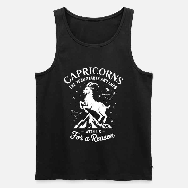 Steinbock Sternzeichen - Männer Premium Bio Tank Top - Schwarz