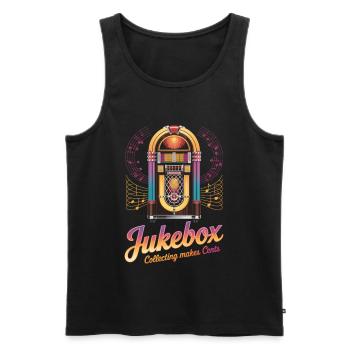 Jukebox Collectors Jukebox Collecting Makes Cents - Men's Premium Organic Tank Top - black - Front - AI Model Male 178 light (178cm)