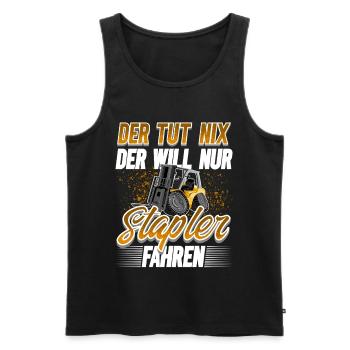 Staplerfahrer Lagerist - Männer Premium Bio Tank Top - Schwarz - Vorne - AI Model Male 178 light (178cm)