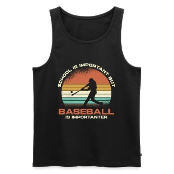 Retro Baseball Humor Sonnenuntergang - Männer Premium Bio Tank Top - Schwarz - Vorne - AI Model Male 178 light (178cm)