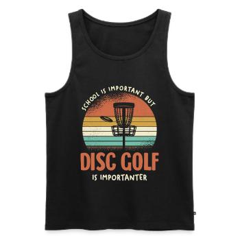 Le disc golf rétro est important - Débardeur bio Premium Homme - noir - Devant - Michal (187cm)