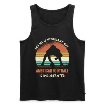 Retro Football Contrast - Men's Premium Organic Tank Top - black - Front - Michal (187cm)