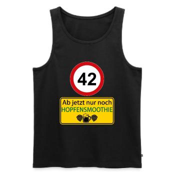 42 Ab jetzt nur noch Hopfensmoothie - Männer Premium Bio Tank Top - Schwarz - Vorne - AI Model Male 178 light (178cm)