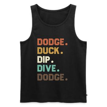 Retro Word Sequence Dodgeball Duck Dip Dive - Men's Premium Organic Tank Top - black - Front - AI Model Male 178 light (178cm)