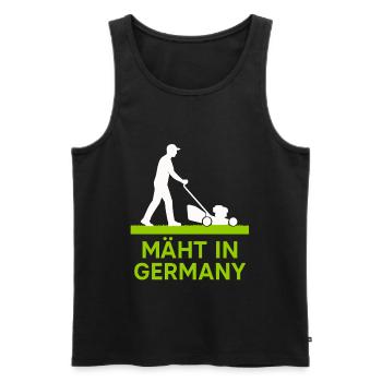Mäht in Germany Rasenmäher  - Männer Premium Bio Tank Top - Schwarz - Vorne - Michal (187cm)
