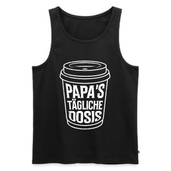 DAD'S DAILY DOSE - Men's Premium Organic Tank Top - black - Front - AI Model Male 178 light (178cm)
