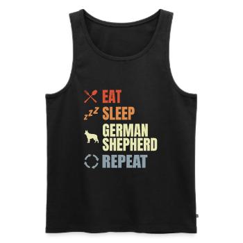 German Shepherd Routine - Men's Premium Organic Tank Top - black - Front - AI Model Male 178 light (178cm)