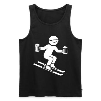 Skieur avec chope de bière - Débardeur bio Premium Homme - noir - Devant - Michal (187cm)