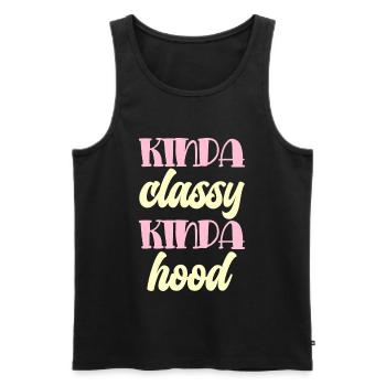 Kinda classy kinda hood Typography - Men's Premium Organic Tank Top - black - Front - Michal (187cm)